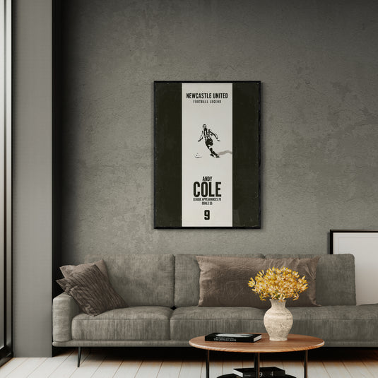 Andy Cole Newcastle United Heritage Stripes Print