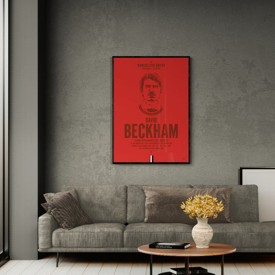 David Beckham Manchester United Football Legend Iconic Portrait Print
